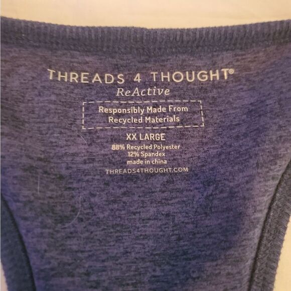NWT Threads 4 thought blue ribbed bra crop XXL - Picture 8 of 11